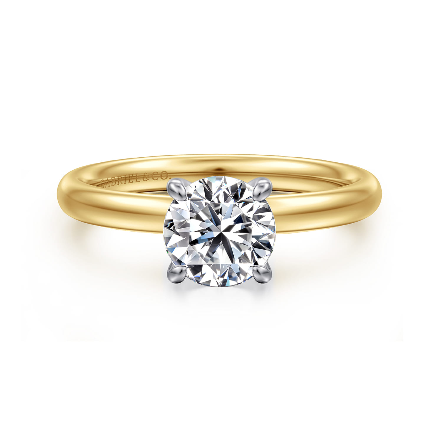 Unite - 14K White-Rose Gold Round Solitaire Diamond Engagement Ring