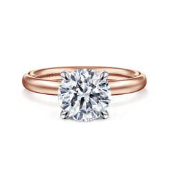 Unite - 14K White-Rose Gold Round Solitaire Diamond Engagement Ring