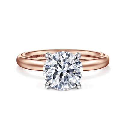 Unite - 14K White-Rose Gold Round Solitaire Diamond Engagement Ring