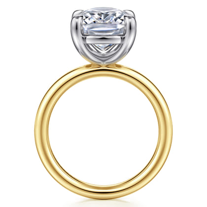 Unite - 14K White-Yellow Gold Elongated Cushion Solitaire Diamond Engagement Ring