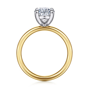 Unite - 14K White-Yellow Gold Oval Solitaire Diamond Engagement Ring