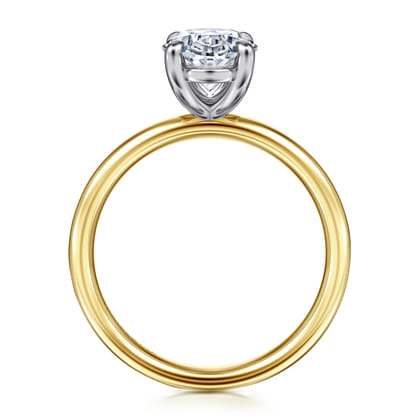 Unite - 14K White-Yellow Gold Oval Solitaire Diamond Engagement Ring