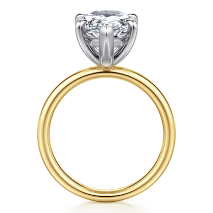 Unite - 14K White-Yellow Gold Pear Shape Solitaire Diamond Engagement Ring