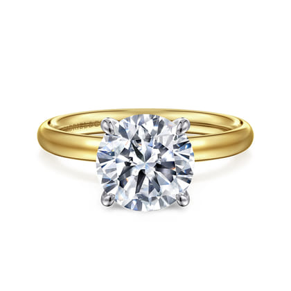 Unite - 14K White-Yellow Gold Round Diamond Engagement Ring