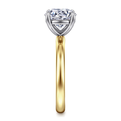 Unite - 14K White-Yellow Gold Round Diamond Engagement Ring