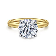 Unite - 14K White-Yellow Gold Round Solitaire Diamond Engagement Ring