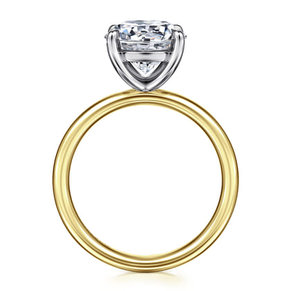 Unite - 14K White-Yellow Gold Round Solitaire Diamond Engagement Ring