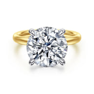 Unite - 14K White-Yellow Gold Round Solitaire Diamond Engagement Ring