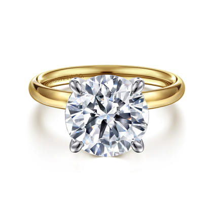 Unite - 14K White-Yellow Gold Round Solitaire Engagement Ring