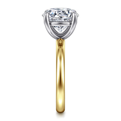 Unite - 14K White-Yellow Gold Round Solitaire Engagement Ring