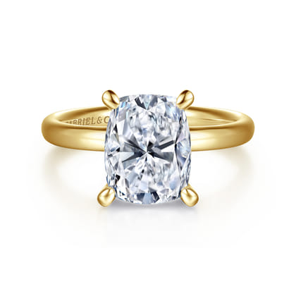 Unite - 14K Yellow Gold Elongated Cushion Solitaire Diamond Engagement Ring