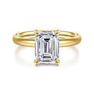 Unite - 14K Yellow Gold Emerald Cut Solitaire Diamond Engagement Ring