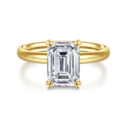 Unite - 14K Yellow Gold Emerald Cut Solitaire Diamond Engagement Ring