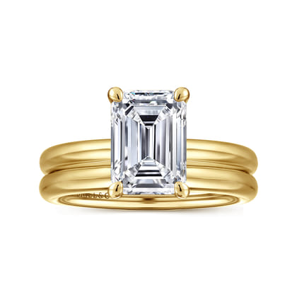 Unite - 14K Yellow Gold Emerald Cut Solitaire Diamond Engagement Ring