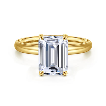 Unite - 14K Yellow Gold Emerald Cut Solitaire Diamond Engagement Ring