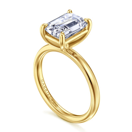 Unite - 14K Yellow Gold Emerald Cut Solitaire Diamond Engagement Ring