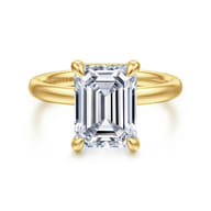 Unite - 14K Yellow Gold Emerald Cut Solitaire Diamond Engagement Ring