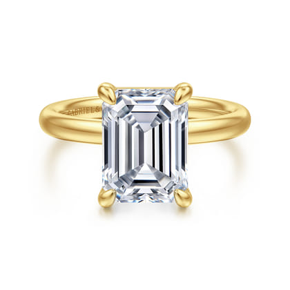 Unite - 14K Yellow Gold Emerald Cut Solitaire Diamond Engagement Ring