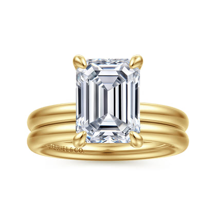 Unite - 14K Yellow Gold Emerald Cut Solitaire Diamond Engagement Ring