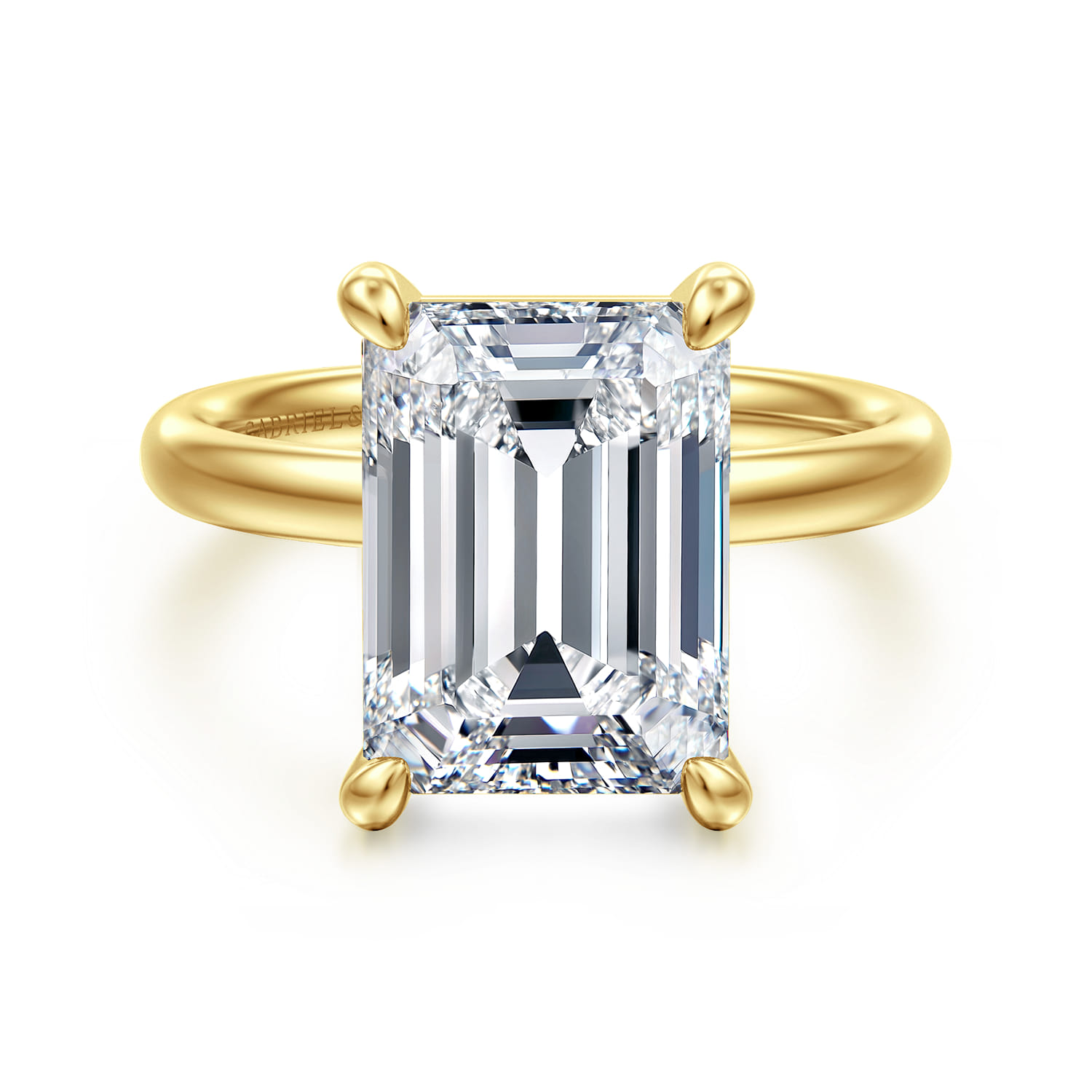 Unite - 14K Yellow Gold Emerald Cut Solitaire Diamond Engagement Ring