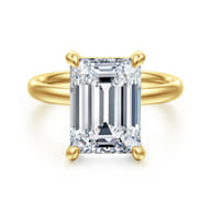Unite - 14K Yellow Gold Emerald Cut Solitaire Diamond Engagement Ring