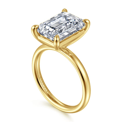 Unite - 14K Yellow Gold Emerald Cut Solitaire Diamond Engagement Ring