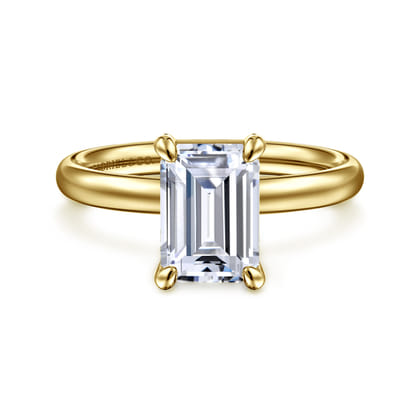 Unite - 14K Yellow Gold Emerald Cut Solitaire Diamond Engagement Ring