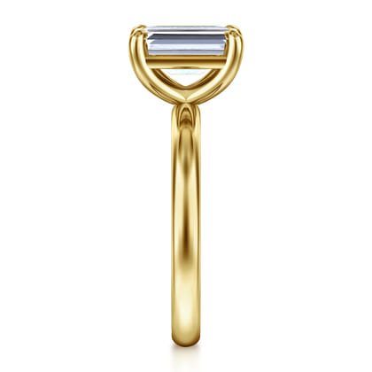 Unite - 14K Yellow Gold Emerald Cut Solitaire Diamond Engagement Ring