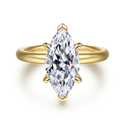 Unite - 14K Yellow Gold Marquise Shape Solitaire Diamond Engagement Ring