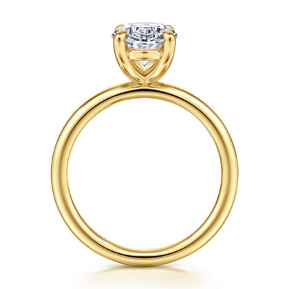 Unite - 14K Yellow Gold Oval Solitaire Diamond Engagement Ring