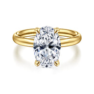 Unite - 14K Yellow Gold Oval Solitaire Diamond Engagement Ring