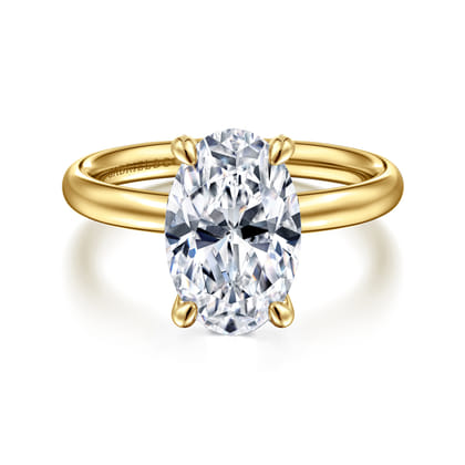 Unite - 14K Yellow Gold Oval Solitaire Diamond Engagement Ring
