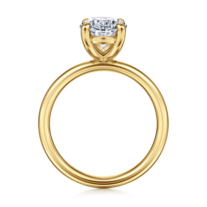 Unite - 14K Yellow Gold Oval Solitaire Diamond Engagement Ring