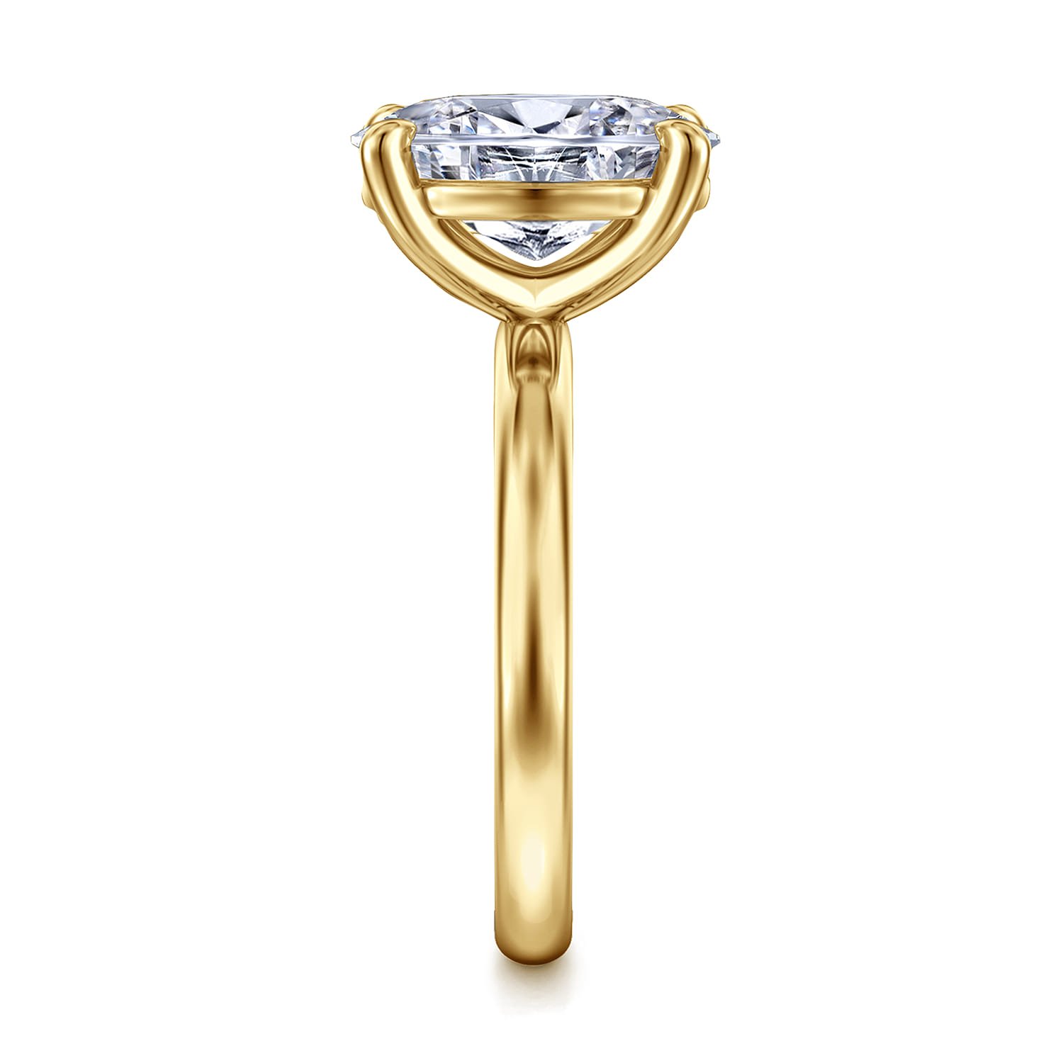 Unite - 14K Yellow Gold Oval Solitaire Diamond Engagement Ring