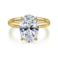 Unite - 14K Yellow Gold Oval Solitaire Diamond Engagement Ring