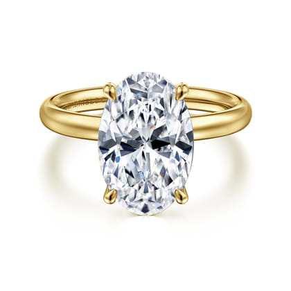 Unite - 14K Yellow Gold Oval Solitaire Diamond Engagement Ring