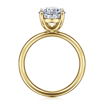 Unite - 14K Yellow Gold Oval Solitaire Diamond Engagement Ring