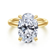 Unite - 14K Yellow Gold Oval Solitaire Diamond Engagement Ring