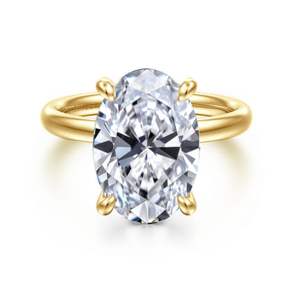 Unite - 14K Yellow Gold Oval Solitaire Diamond Engagement Ring