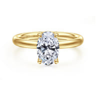 Unite - 14K Yellow Gold Oval Solitaire Diamond Engagement Ring