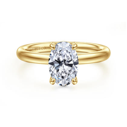 Unite - 14K Yellow Gold Oval Solitaire Diamond Engagement Ring