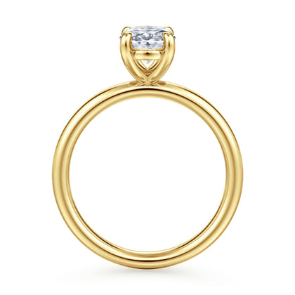 Unite - 14K Yellow Gold Oval Solitaire Diamond Engagement Ring
