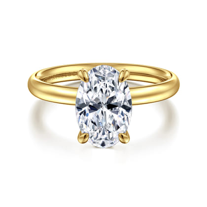 Unite - 14K Yellow Gold Oval Solitaire Diamond Engagement Ring