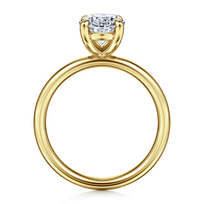 Unite - 14K Yellow Gold Oval Solitaire Diamond Engagement Ring