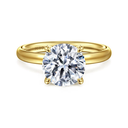 Unite - 14K Yellow Gold Round Solitaire Diamond Engagement Ring