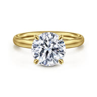 Unite - 14K Yellow Gold Round Solitaire Diamond Engagement Ring