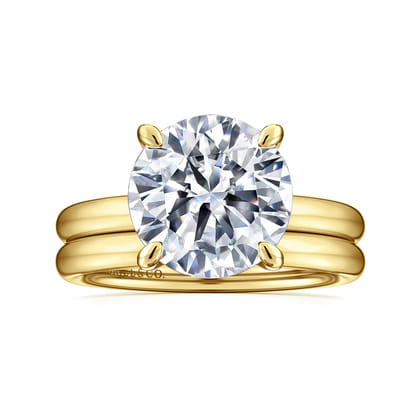Unite - 14K Yellow Gold Round Solitaire Diamond Engagement Ring