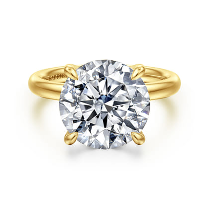 Unite - 14K Yellow Gold Round Solitaire Diamond Engagement Ring