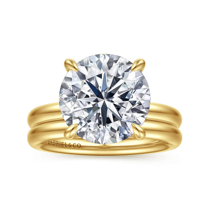 Unite - 14K Yellow Gold Round Solitaire Diamond Engagement Ring