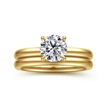 Unite - 14K Yellow Gold Round Solitaire Diamond Engagement Ring